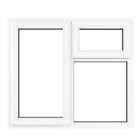 Crystal uPVC Window A Rated Left Hand Side Hung next to a Top Opener over a Fixed Light 905mm x 965mm Clear Glazing - White