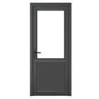 Crystal uPVC Single Door Half Glass 840mm x 2090mm - Grey