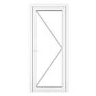 Crystal uPVC Single Door Half Glass 890mm x 2090mm - White
