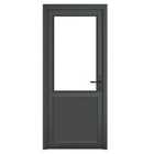 Crystal uPVC Clear Single Door Half Glass 840mmx2090mm- Grey