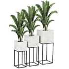 Outsunny Metal Plant Stand Set of 3 with Legs