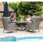Katie Blake Mayberry 4 Chair Rattan Dining Set - Grey