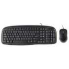 Xenta UK Layout Black Wired Keyboard with Black Optical Scroll Mouse - USB