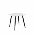 Aspen Square Dining Table White Painted Top with Black Tapered Legs