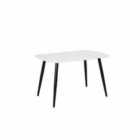 Aspen Rectangular Dining Table White Painted Top with Black Tapered Legs
