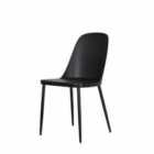 Aspen Duo Chair Black Plastic Seat with Black Metal Legs Pair