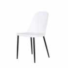 Aspen Duo Chair White Plastic Seat with Black Metal Legs Pair
