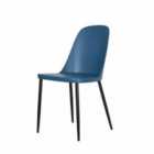 Aspen Duo Chair Blue Plastic Seat with Black Metal Legs Pair