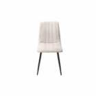 Aspen Straight Stitch Natural Dining Chair Black Tapered Legs Pair