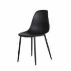 Aspen Curve Chair Black Plastic Seat with Black Metal Legs Pair
