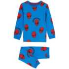 M&S TB CE Spiderman Pure Cotton Pyjamas, Blue Mix 3-4 Y