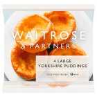 Waitrose Frozen 4 Large Yorkshire Puddings, 180g