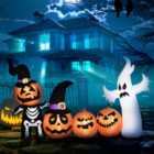 HOMCOM 8.5' Inflatable Halloween Ghost Family Outdoor Decoration w/ LED