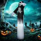 HOMCOM 12' Inflatable Halloween Skeleton Ghost Outdoor Decoration w/ LED Light