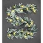 Shatchi Pre-Lit Lapland Fir 2m Christmas Garland Warm White LEDs Battery Operated