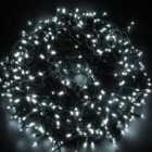 500 LEDs Cool White Fairy String Lights Cool White Indoor/Outdoor Green Cable 8 Modes Mains Powered Memory Auto Timer