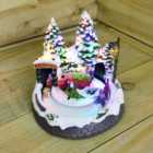 Lumineo Hand Painted Christmas Fun Motion Sleighing LED Sculpture - Red