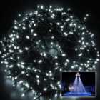750 LEDs Cool White Fairy String Lights Cool White Indoor/Outdoor Green Cable 8 Modes Mains Powered Memory Auto Timer