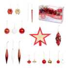 CHRISTMAS VILLAGE Luxury Christmas Tree Baubles Set with Storage Bag - Red & Gold Ornaments, Holiday & Xmas Decor - Set of 100