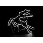 SHATCHI Jumping Reindeer Neon Effect Rope Light Silhouette Double Side 90 Cool White LEDs Christmas Outdoor