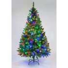 7FT Prelit Green Bushy Imperial Pine Christmas Tree Multicolour LEDs