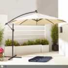 Neo 3M Cream Outdoor Freestanding Parasol with LED Lights With Water Base