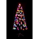 SHATCHI 5Ft/150cm Pastel Stars and Baubles Fibre Optic Christmas Tree LED Pre-Lit