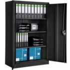 Filing Cabinet With 4 Shelves - Black Steel