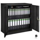 Filing Cabinet With 3 Compartments 90X40X90Cm - Black Steel