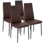 4 Dining Chairs Synthetic Leather - Cappuccino Brown