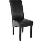 2 Dining Chairs w/ Ergonomic Seat Shape Black/Solid Hardwood