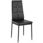6 Dining Chairs With Rhinestones - Black