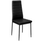 2 Dining Chairs - Synthetic Leather Black