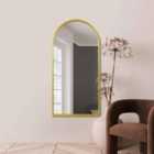 Mirroroutlet Arcus - Gold Framed Arched Leaner/Wall Mirror 55" X 27.5" (140Cm X 70Cm)