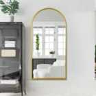 Mirroroutlet Arcus - Gold Framed Arched Leaner/Wall Mirror 71" X 35" (180Cm X 90Cm)