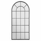 Mirroroutlet Black Framed Arched Window Leaner/Wall Mirror 71" X 33.5" (180X85Cm)