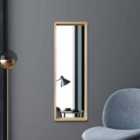 Mirroroutlet Naturalis - Solid Oak Rounded Corner Leaner / Wall Mirror 47" X 15.7" (120Cm X 40Cm) Scandinavian 'scandi' Inspired.