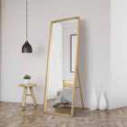 Mirroroutlet Naturalis - Solid Oak Rounded Corner Cheval Mirror 67" X 23" (170Cm X 58Cm) Scandinavian 'scandi' Inspired.