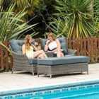 Katie Blake Mayberry 2 Seat Rattan Lovers Chair - Grey