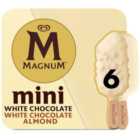 Magnum Mini White Chocolate & White Chocolate Almond Ice Cream Sticks 6 x 55ml