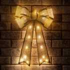 The Christmas Workshop 71639 50cm Gold Coloured Light-Up Fabric Bow