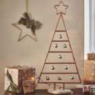 Copper Christmas Tree with Star Iron H71Cm W35Cm D15Cm