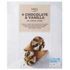M&S 4 Chocolate & Vanilla Ice Cream Cones 73g