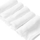 M&S Unisex 5pk Pure Cotton Muslin Squares One Size, White 5 per pack