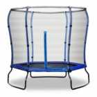 Rebo 7ft Safe Jump Trampoline With HALO Safety Enclosure - Blue
