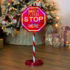 The Christmas Workshop 'Santa Stop Here' Light-Up Sign