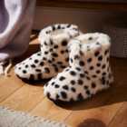 Ladies Mono Faux Fur Dalmatian Boots