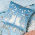 Furn. Colony Palm Polyester Filled Cushion Blue