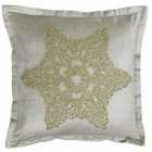 Paoletti Wonderland Snowflake Polyester Filled Cushion Champagne