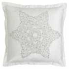 Paoletti Wonderland Snowflake Polyester Filled Cushion White